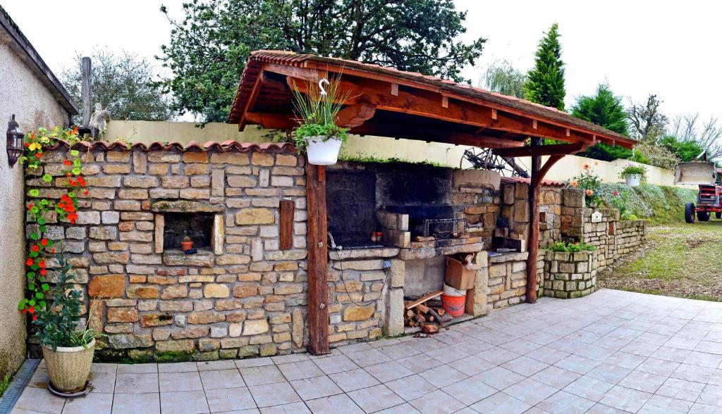 Terrace with stone barbecue
