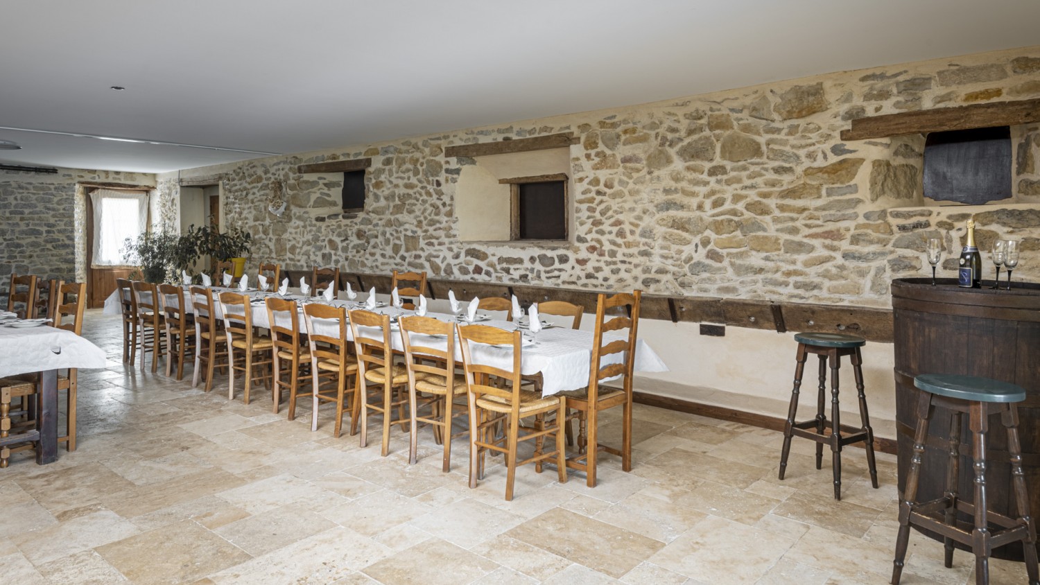 Hall view with barrel bar